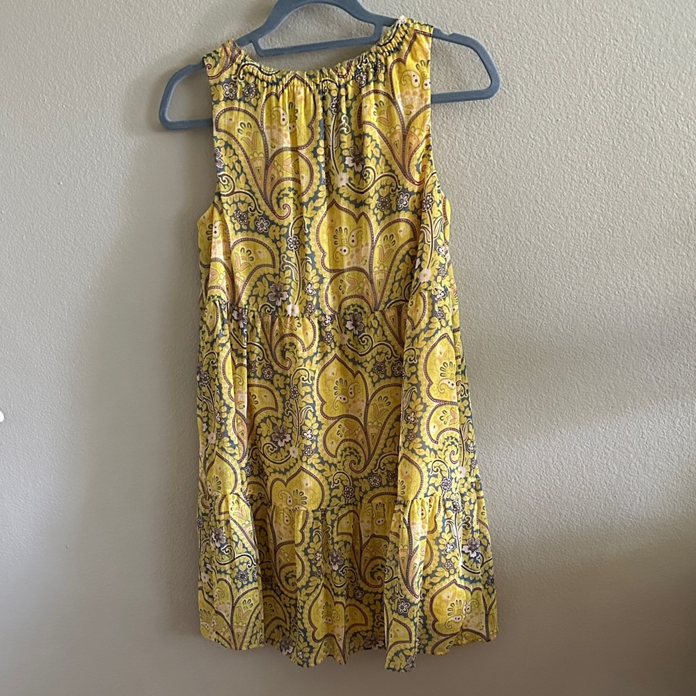 LOFT Yellow Paisley Midi Dress - Picture 2 of 3